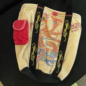 Canvas Ed Hardy Tote Bag